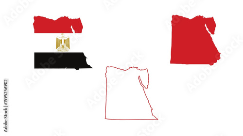 Set of Egypt map isolated on white background, vector illustration design