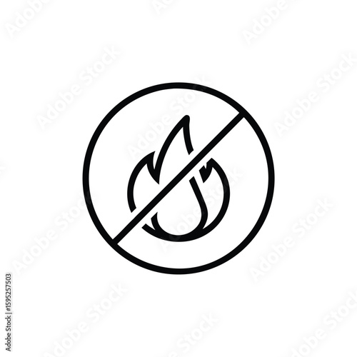 No fire symbol prohibition sign icon