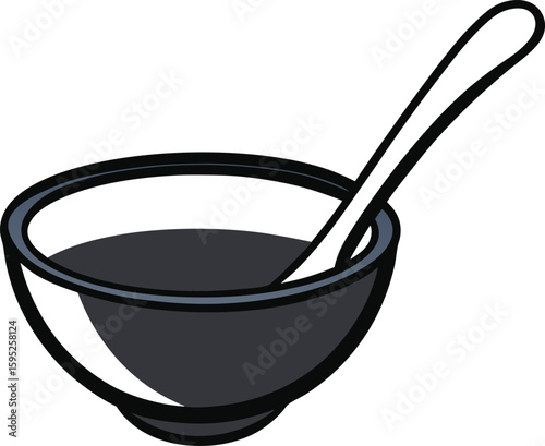 Tablespoon Silhouette Top View with Curved Bowl Design