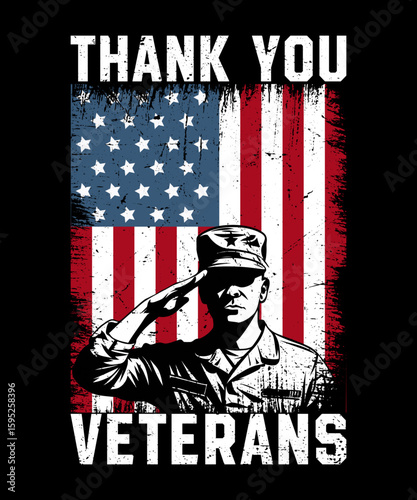 Thank You Veterans T-Shirt – Patriotic American Flag Military Salute Shirt, Veteran Appreciation Gift, Memorial Day, Independence Day, USA Army Support Tee, Honor the Brave, Proud American, Freedom 