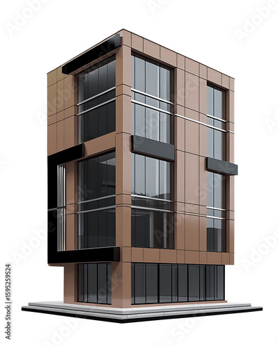 Modern 3D building design with unique and beautiful design.
