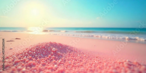 Fototapeta Naklejka Na Ścianę i Meble -  pink beach and sea