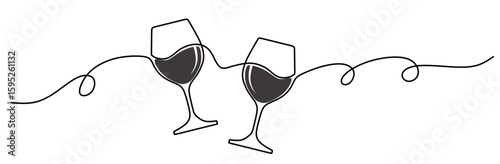 350.epscontinuous line art of a glass filled with red wine. wine drink concept. vector illustration of a glass filled with red wine with a transparent background. this icon is for a bar poster.