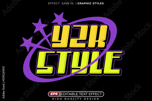 Editable 3d vintage text effect  y2k style for poster design