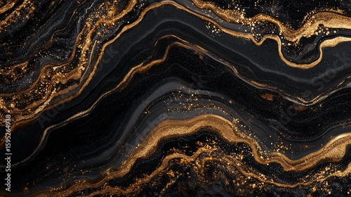 Elegant black and gold abstract background with dynamic angular patterns and glistening accents