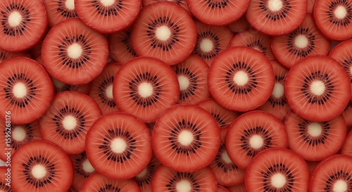 Red Kiwi Fruit Slices Background Texture
