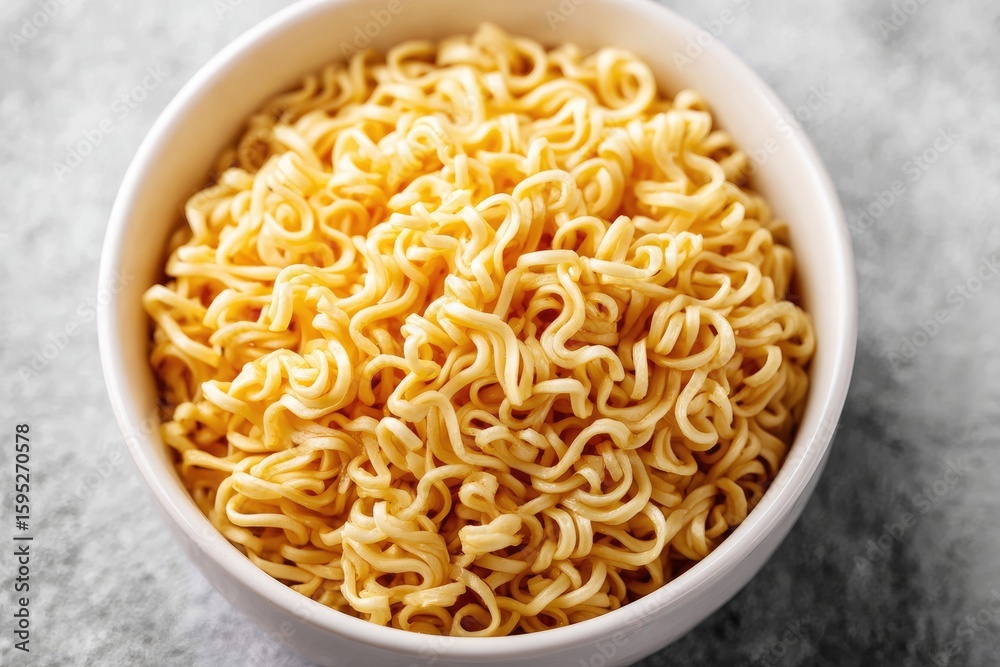 Uncooked noodles in a white bowl. Uncooked noodles in a white bowl.