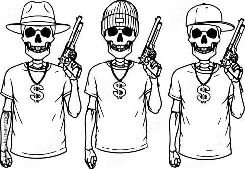 Urban Skeleton Gangsters Trio