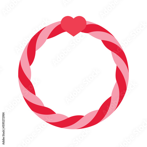Twisted Pink and Red Heart Frame Decoration