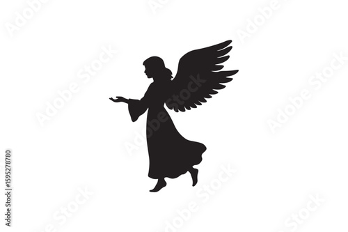 Reveal your guardian angel thanks to your birth date silhouette on white background.01
