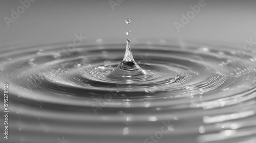 Water drop impact, ripple effect