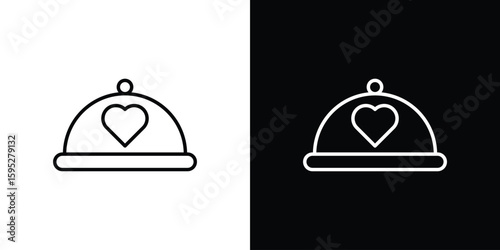 Wedding dinner icons. linear trend modern icons set