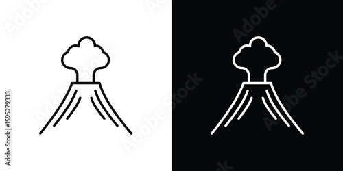 Volcano icons. linear trend modern icons set