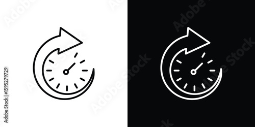 Uptime and downtime icons. linear trend modern icons set
