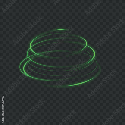 Green neon ring. Glowing circle. Glow effect. Round light frame. abstract light lines of movement and speed. Abstract light lines of movement and speed. light green ellipse.