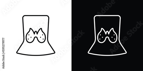 Thyroid icons. linear trend modern icons set