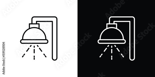Shower Head icons. linear trend modern icons set