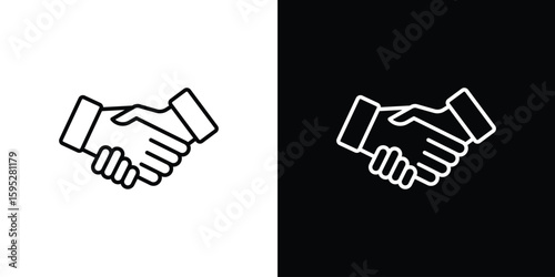 Shake hands icons. linear trend modern icons set