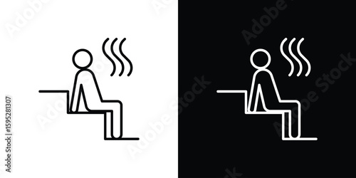 Sauna icons. linear trend modern icons set