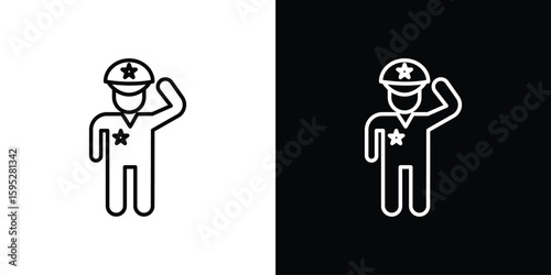 Salute icons. linear trend modern icons set