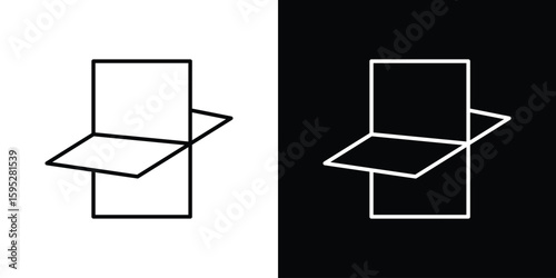 Roof window icons. linear trend modern icons set