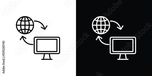 Remote Access icons. linear trend modern icons set