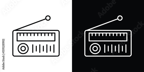 Radio icon elements. A modern flat and line icons set