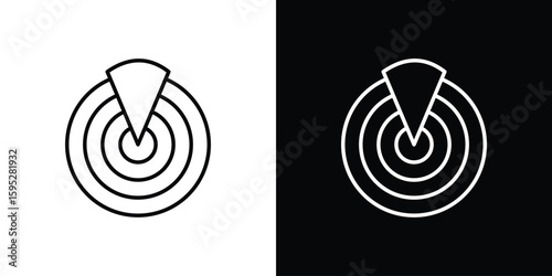Radar detection icons. linear trend modern icons set
