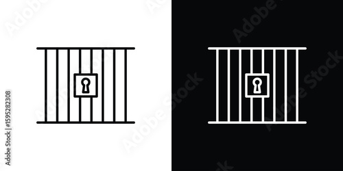 Prison icons. linear trend modern icons set