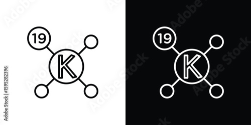 Potassium icons. linear trend modern icons set
