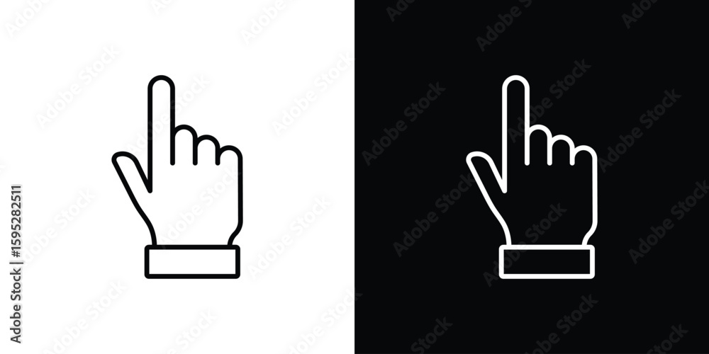 Fototapeta premium Pointing hand icons. linear trend modern icons set