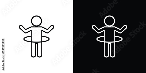 People Hula hop icons. linear trend modern icons set