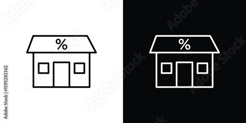 Mortgage rate icons. linear trend modern icons set