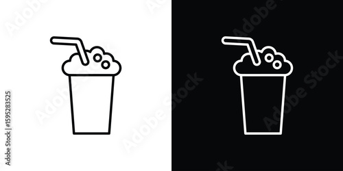 Milkshake icons. linear trend modern icons set