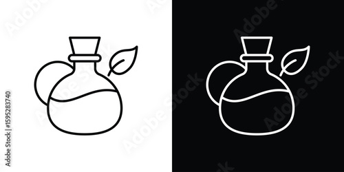 Massage oil icons. linear trend modern icons set