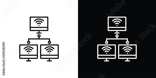 Local network icons. linear trend modern icons set