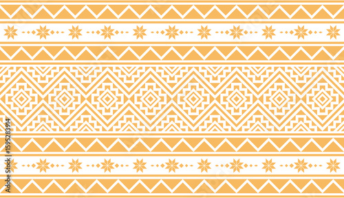 Golden seamless tribal Indian patterns, Mexican, Aztec and Mayan styles. Vector set. Ethnic geometric print wallpaper.