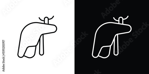 Liver icons. linear trend modern icons set