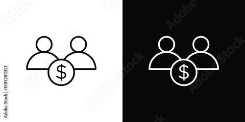 Joint account icons. linear trend modern icons set.