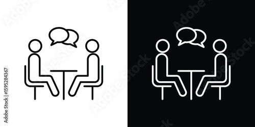 Job interview icons. linear trend modern icons set