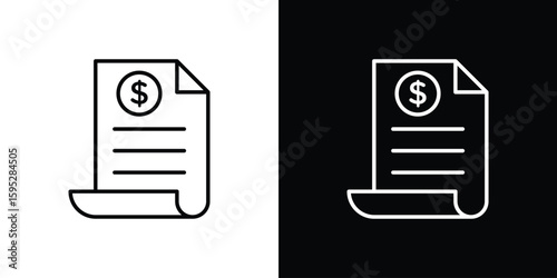 Invoice icon elements. A modern flat and line icons set