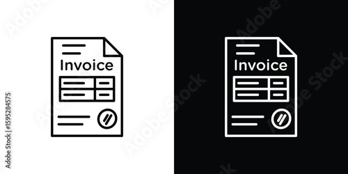 Invoice icons. linear trend modern icons set