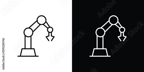 Industrial robot icons. linear trend modern icons set