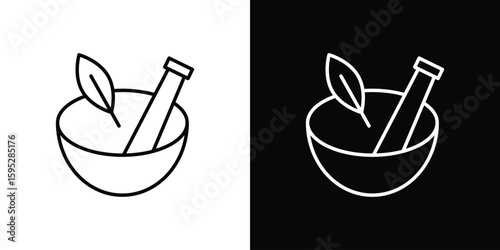 Herbal medicine icons. linear trend modern icons set