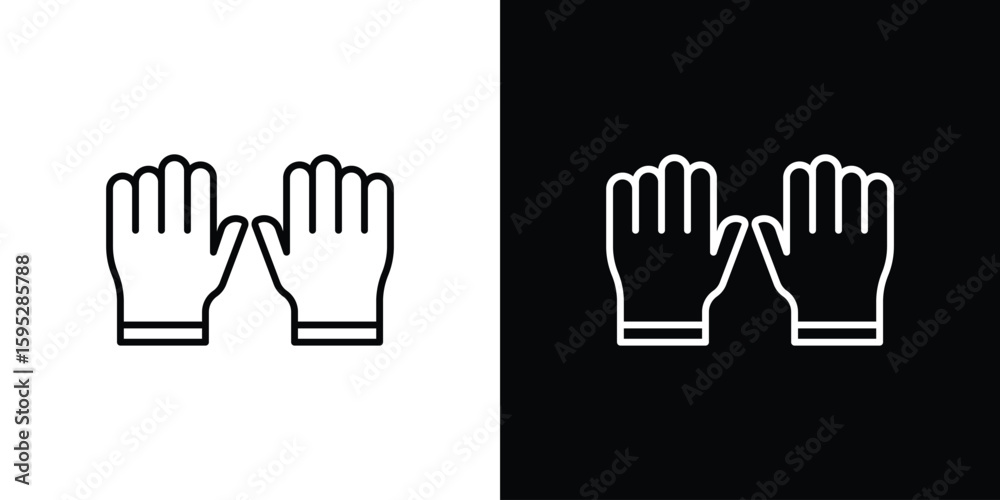 Fototapeta premium Gloves icons. linear trend modern icons set