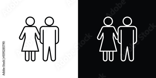 Girlfriend icons. linear trend modern icons set