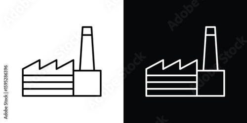 Factory icon elements. A modern flat and line icons set