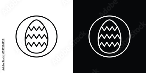 Easter eggs icons. linear trend modern icons set