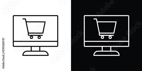 E commerce platform icons. linear trend modern icons set
