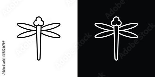 Dragon fly icons. linear trend modern icons set